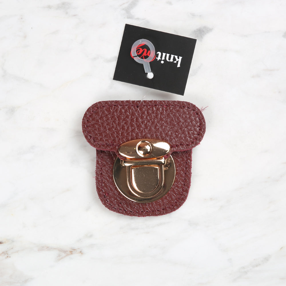 Knitme Stitched Lock 6x6 cm Claret Red BA-0067