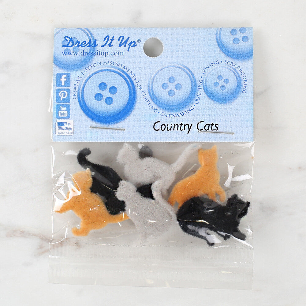 Dress It Up Creative Button Assortment, Country Cats - 1751