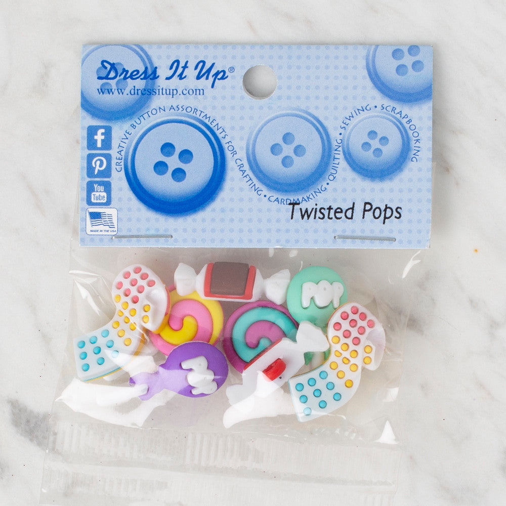 Dress It Up Creative Button Assortment, Twisted Pops