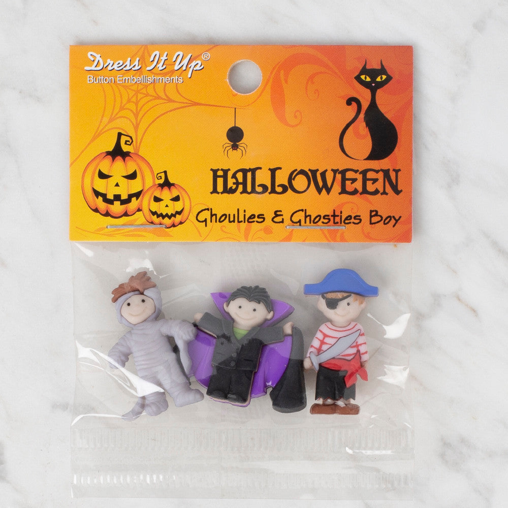 Dress It Up Creative Button Assortment, Halloween Ghoulies & Ghosties Boy
