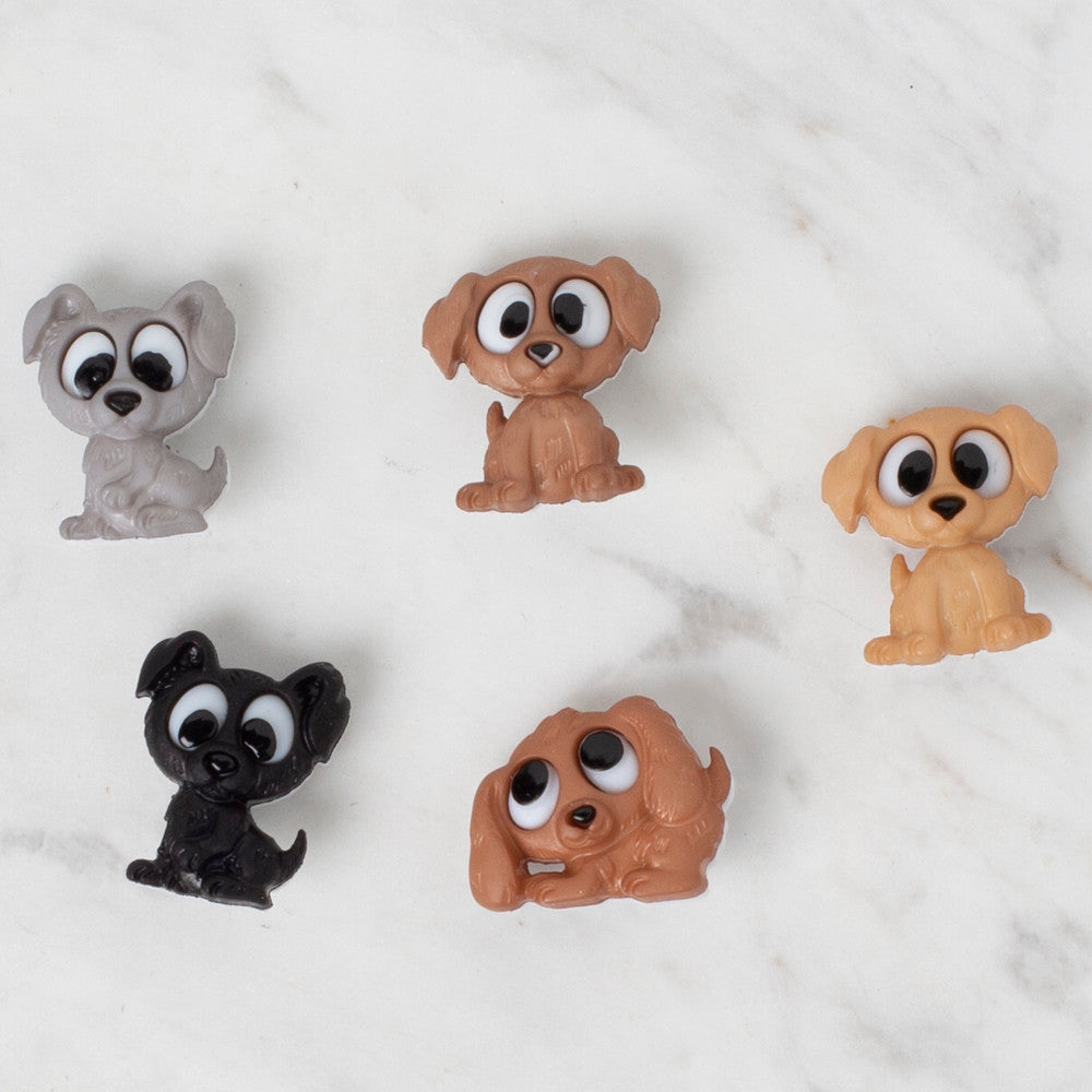 Dress It Up Creative Button Assortment, Playful Puppies