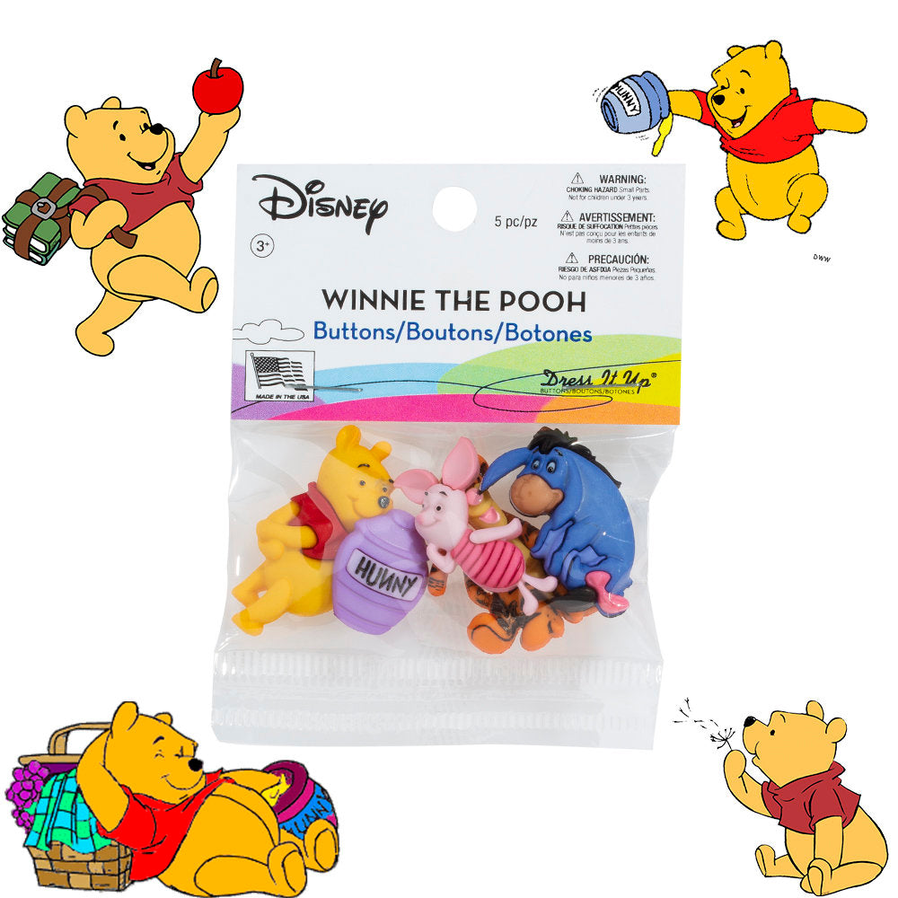Dress It Up Creative Button Assortment, Winnie the Pooh - 7729