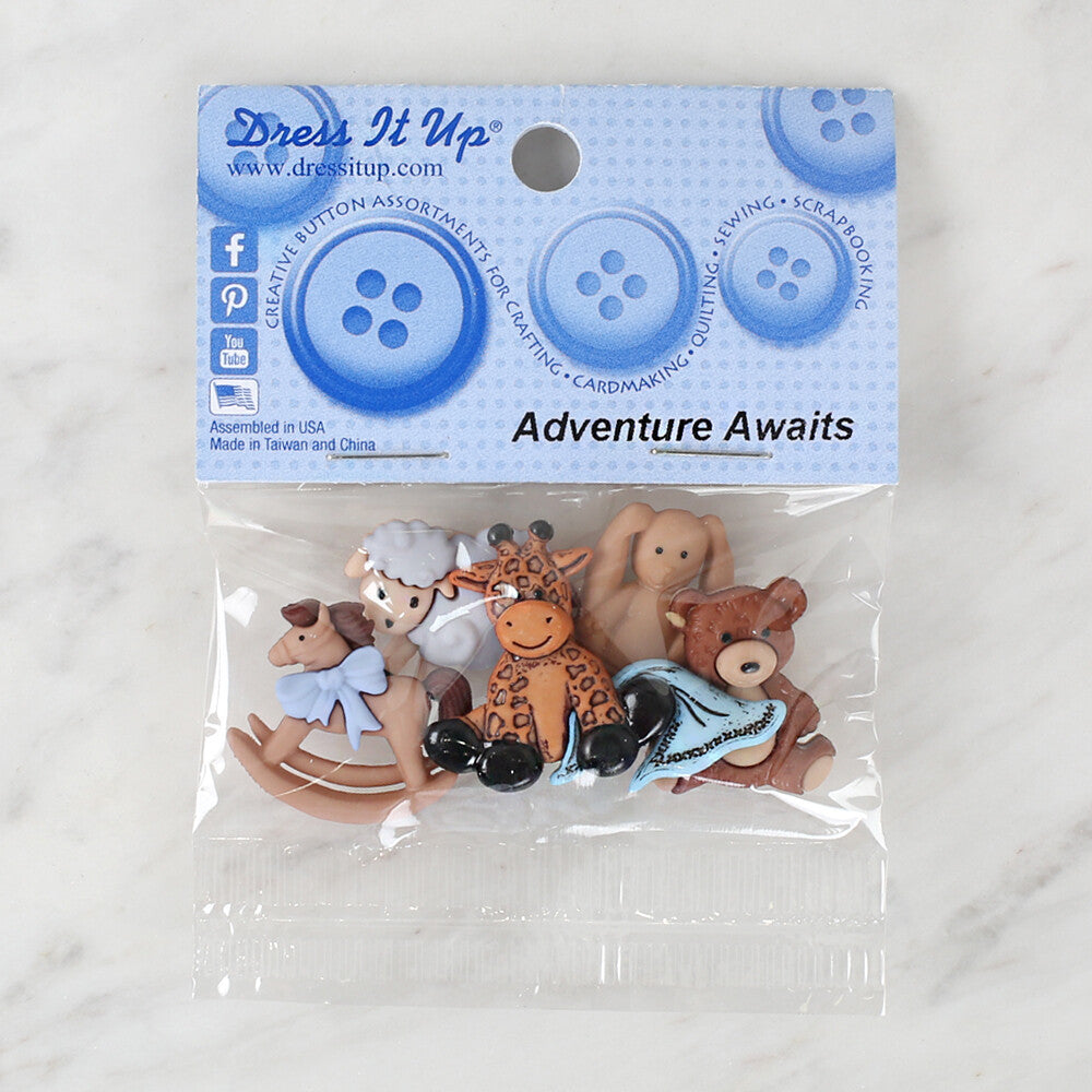 Dress It Up Creative Button Assortment, Adventure Awaits - 9323