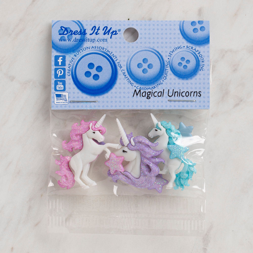 Dress It Up Creative Button Assortment, Magical Unicorns - 9357