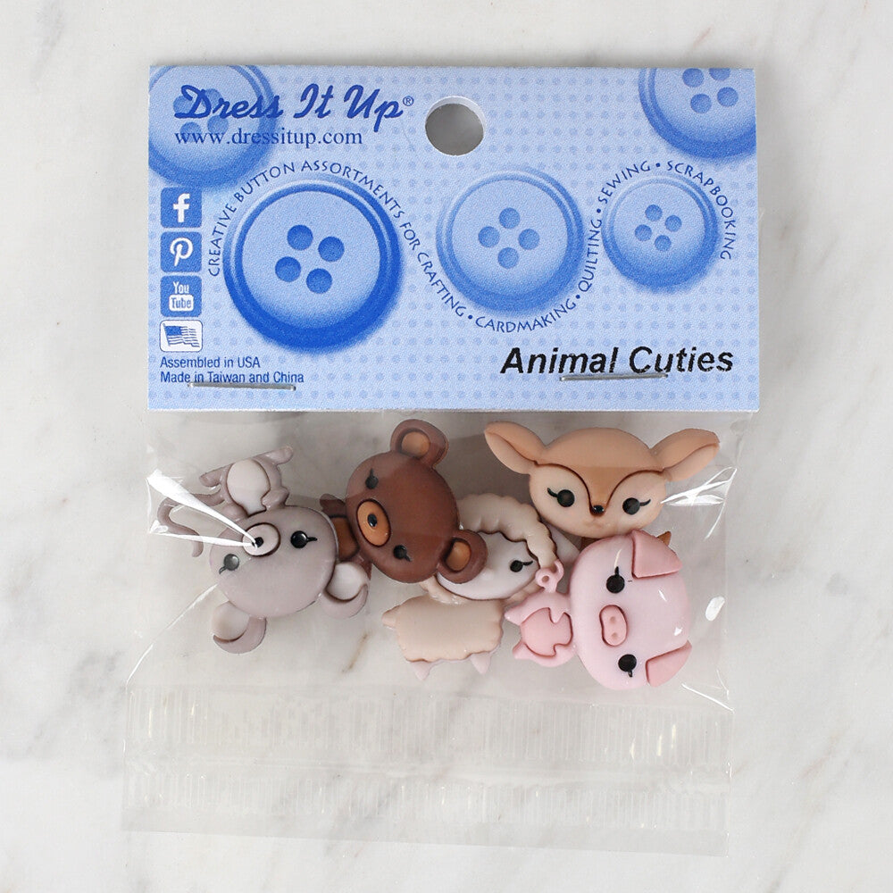 Dress It Up Creative Button Assortment, Animal Cuties - 9363