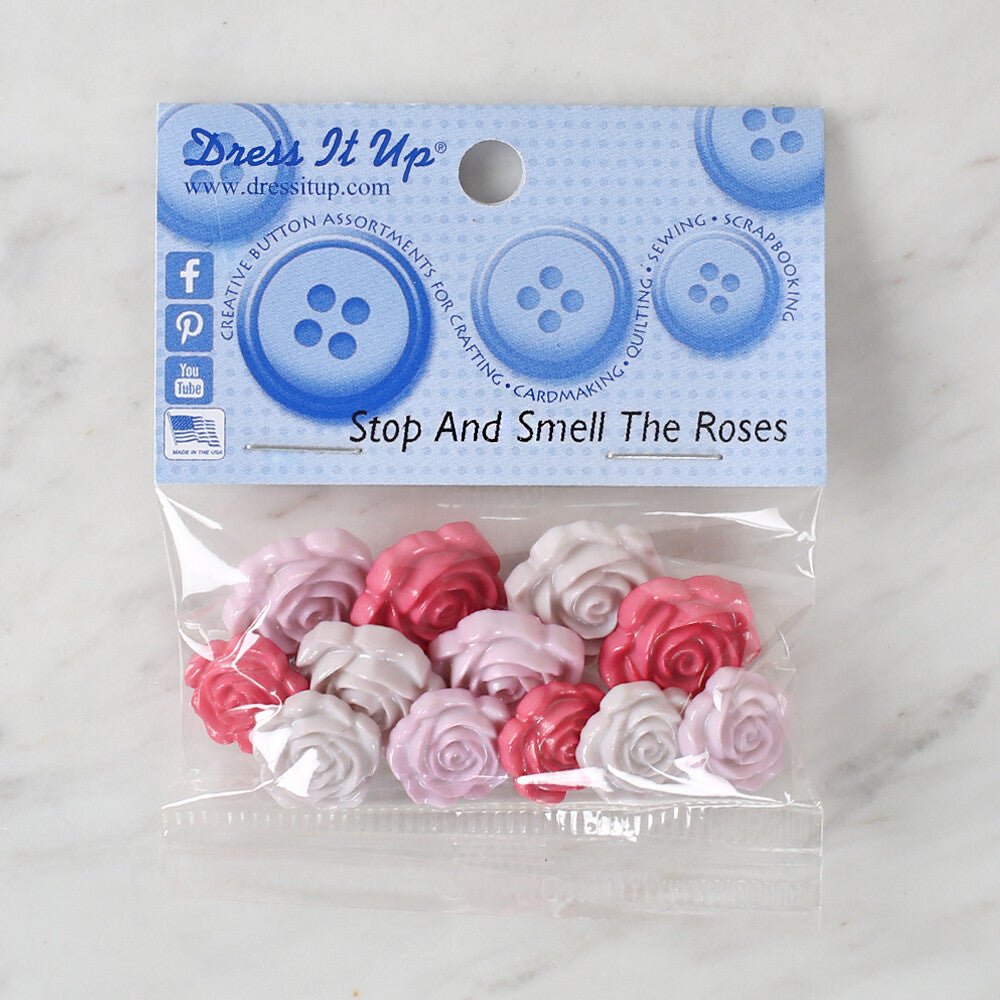 Dress It Up Creative Button Assortment, Stop and Smell the Roses - 9377