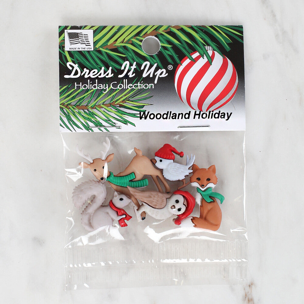 Dress It Up Creative Button Assortment, Woodland Holiday - 9500