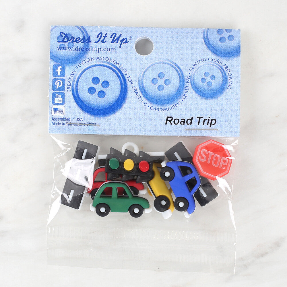 Dress It Up Creative Button Assortment, Road Trip - 9556