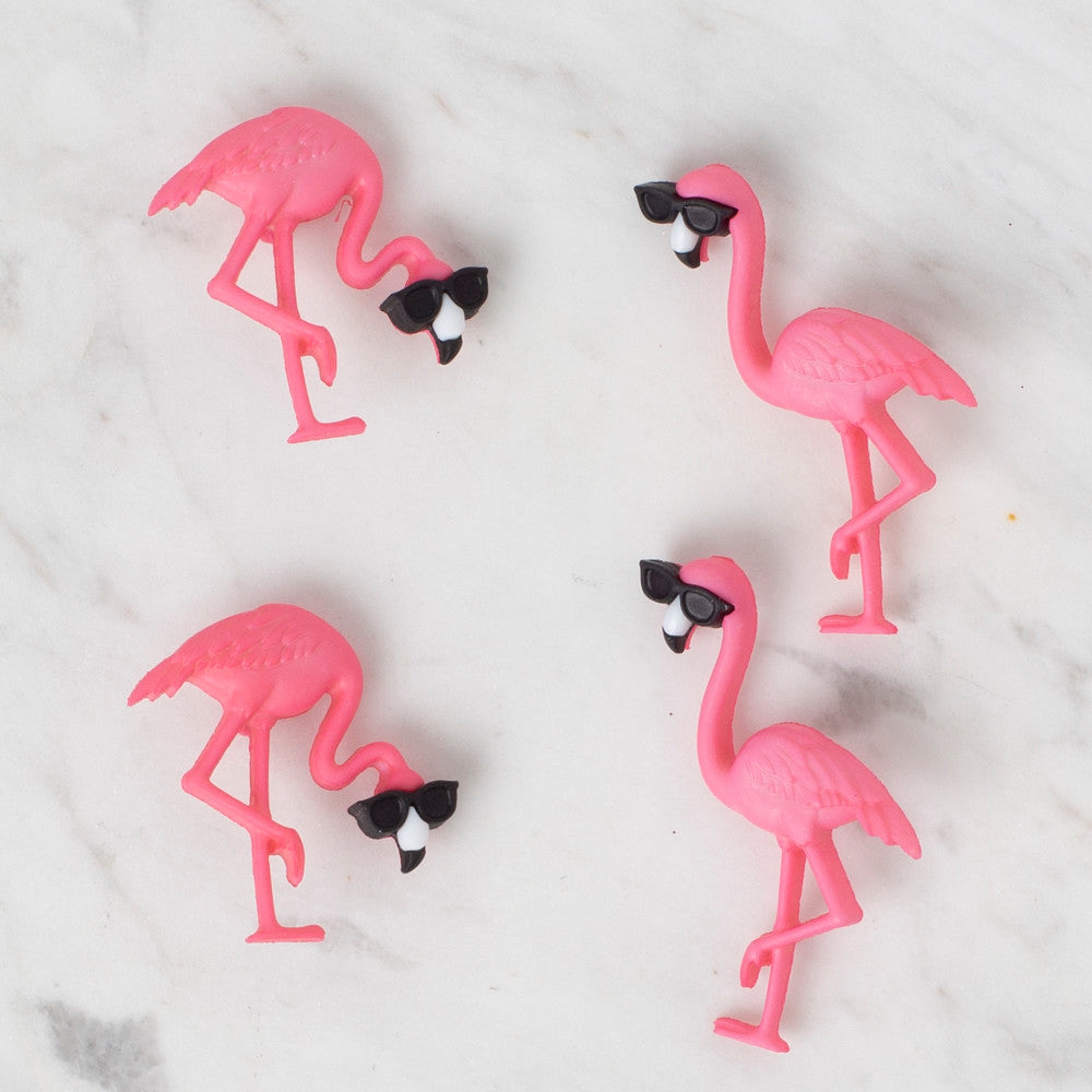 Dress It Up Creative Button Assortment, Think Pink Flamingos