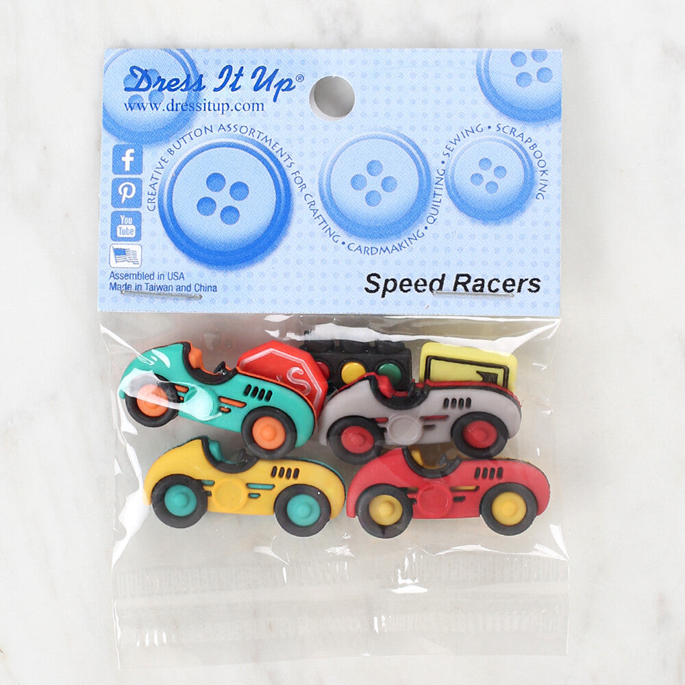 Dress It Up Creative Button Assortment, Speed Racers - 10409