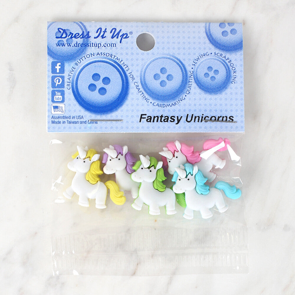 Dress It Up Creative Button Assortment, Fantasy Unicorns - 10410