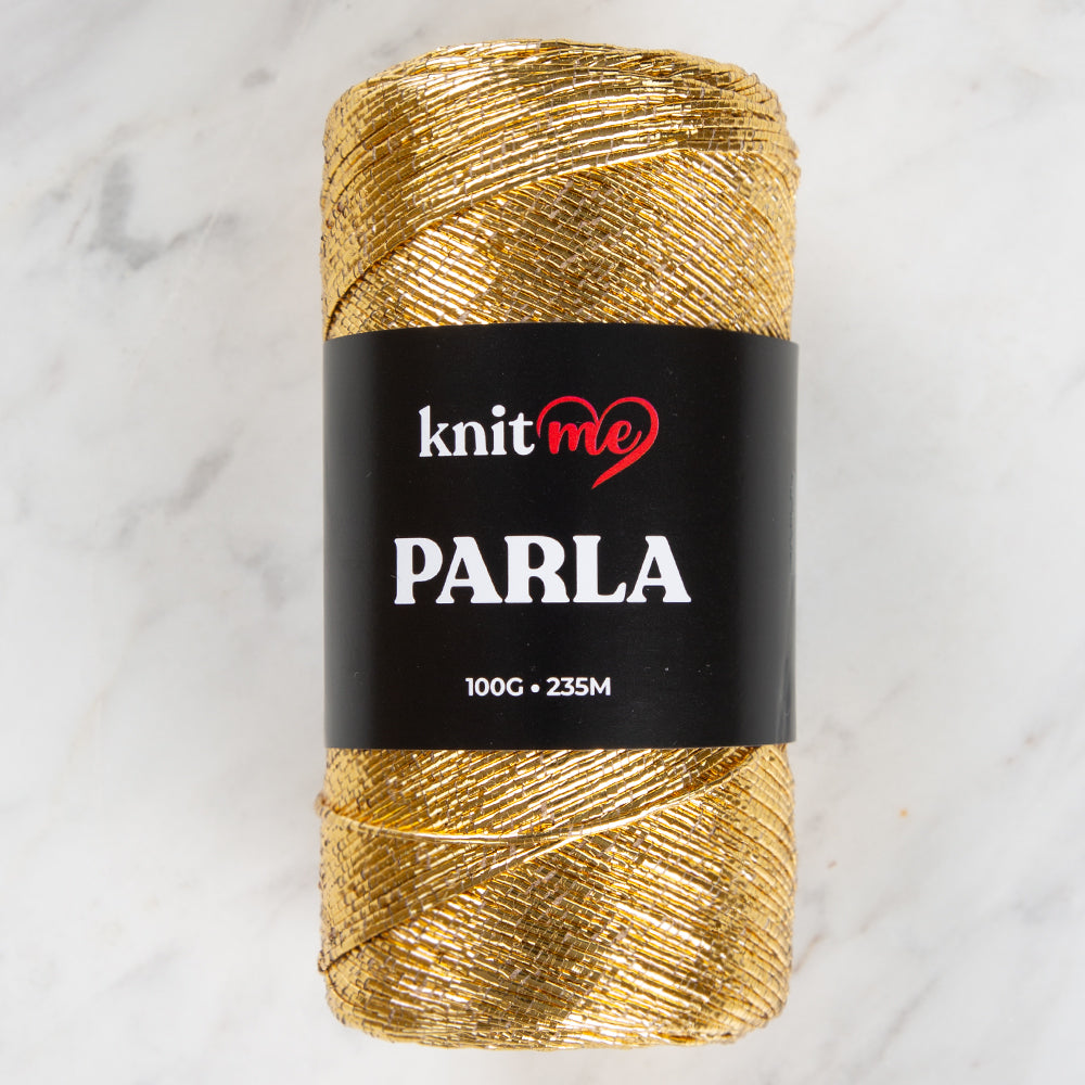 Knitme Parla Glitter Knitting Yarn - Gold