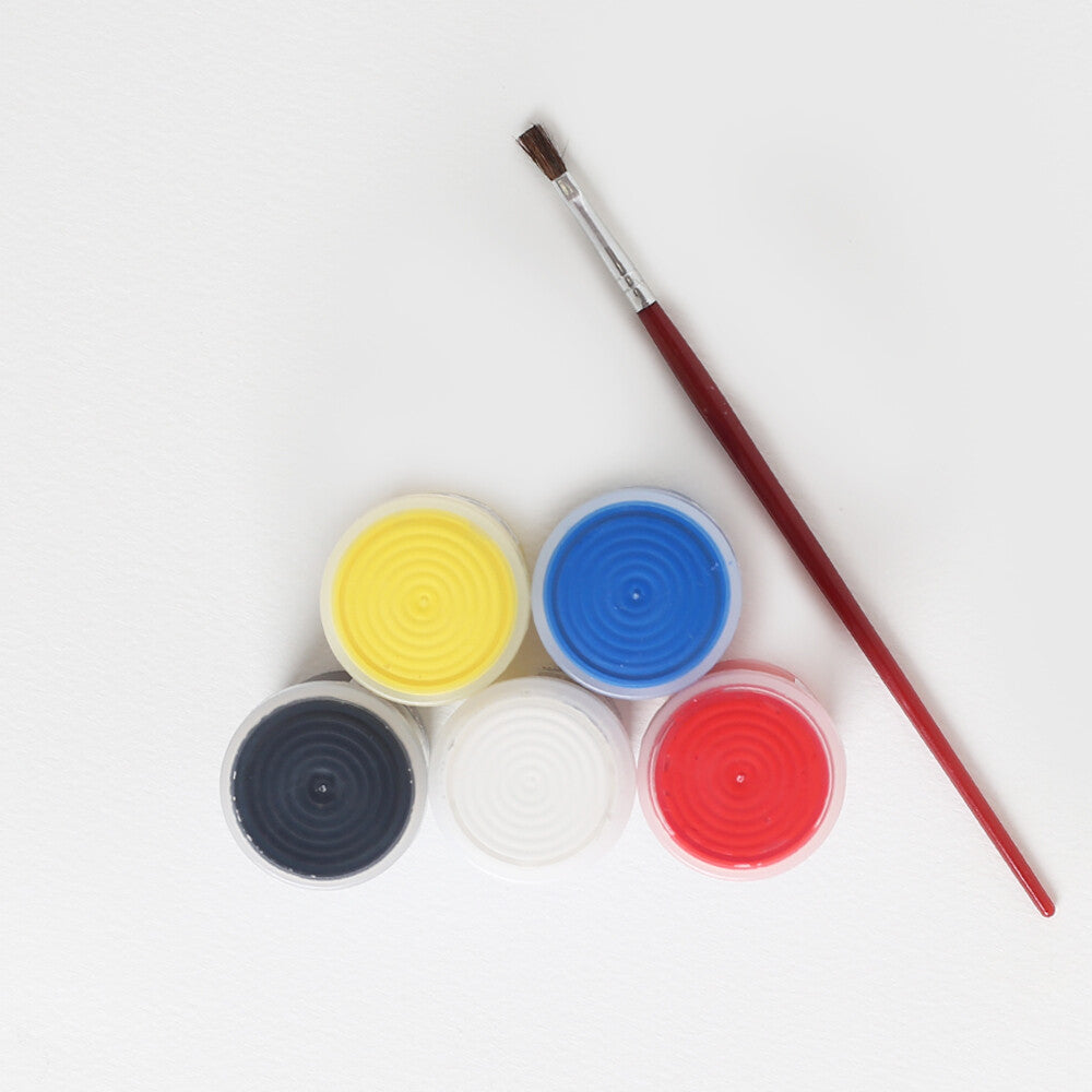 Carioca 5x25ml Tempera Super Washable Paint with Paintbrush - KO033