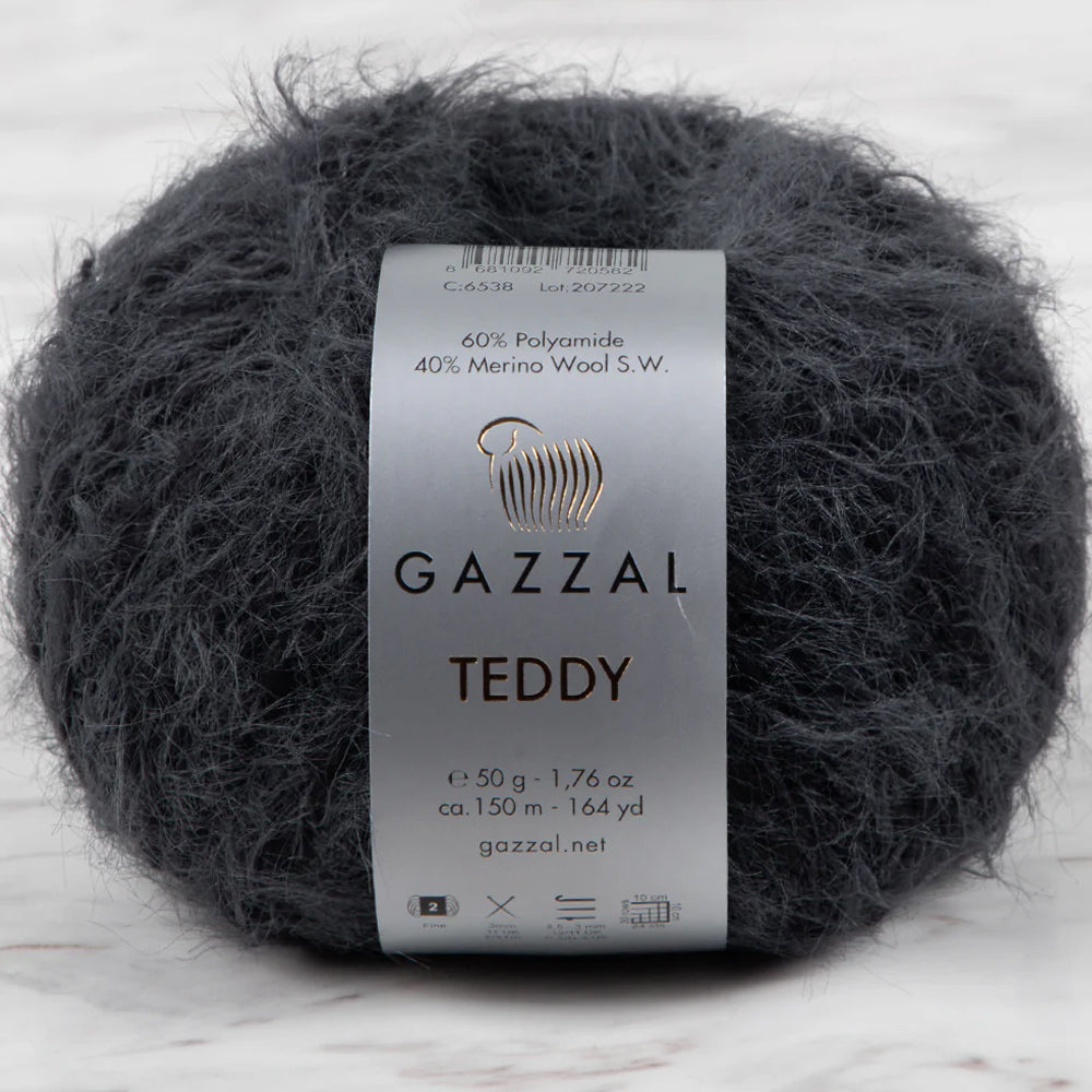 Gazzal Teddy Hand Knitting Yarn, Smoke - 6538