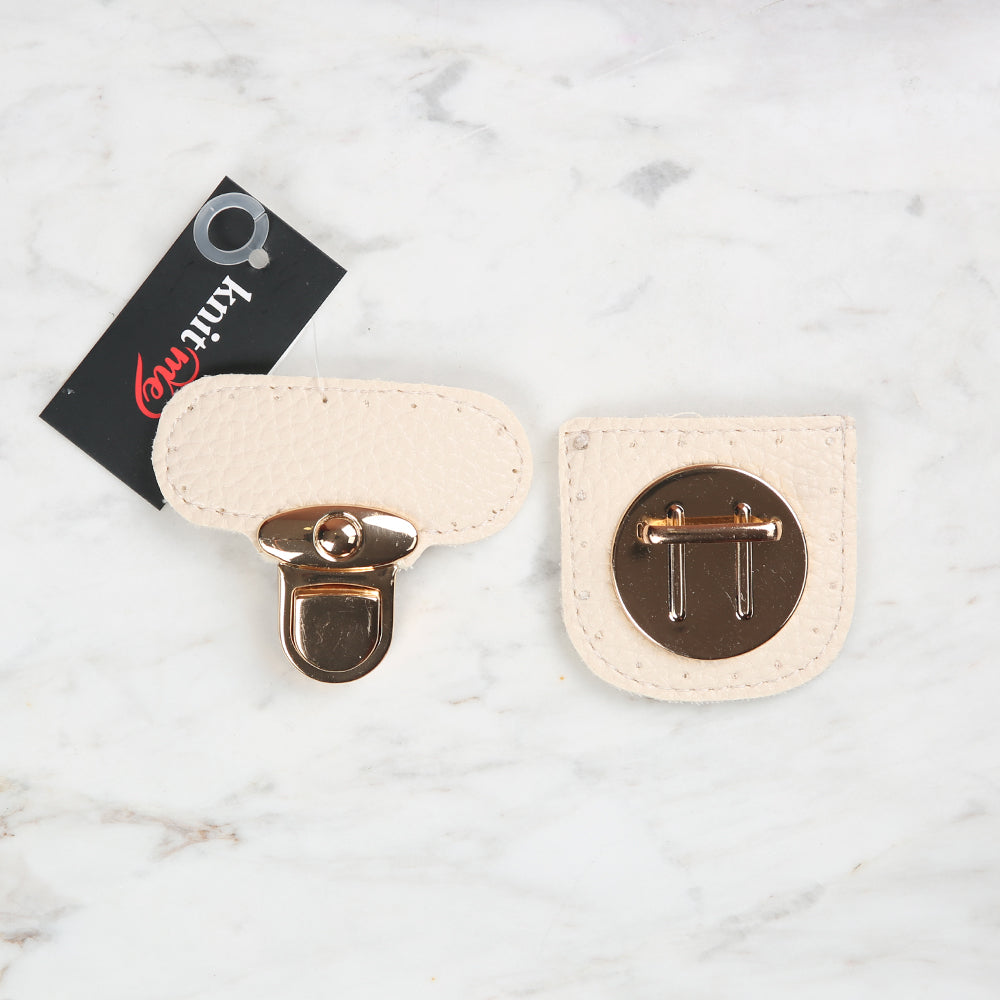 Knitme Stitched Lock 6x6 cm Cream BA-0067