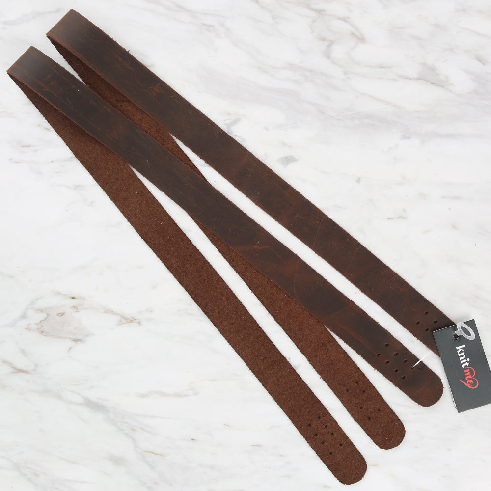 Knitme Genuine Leather Sports Sewing Bag Strap 75x2.5 cm Brown BA2-0036