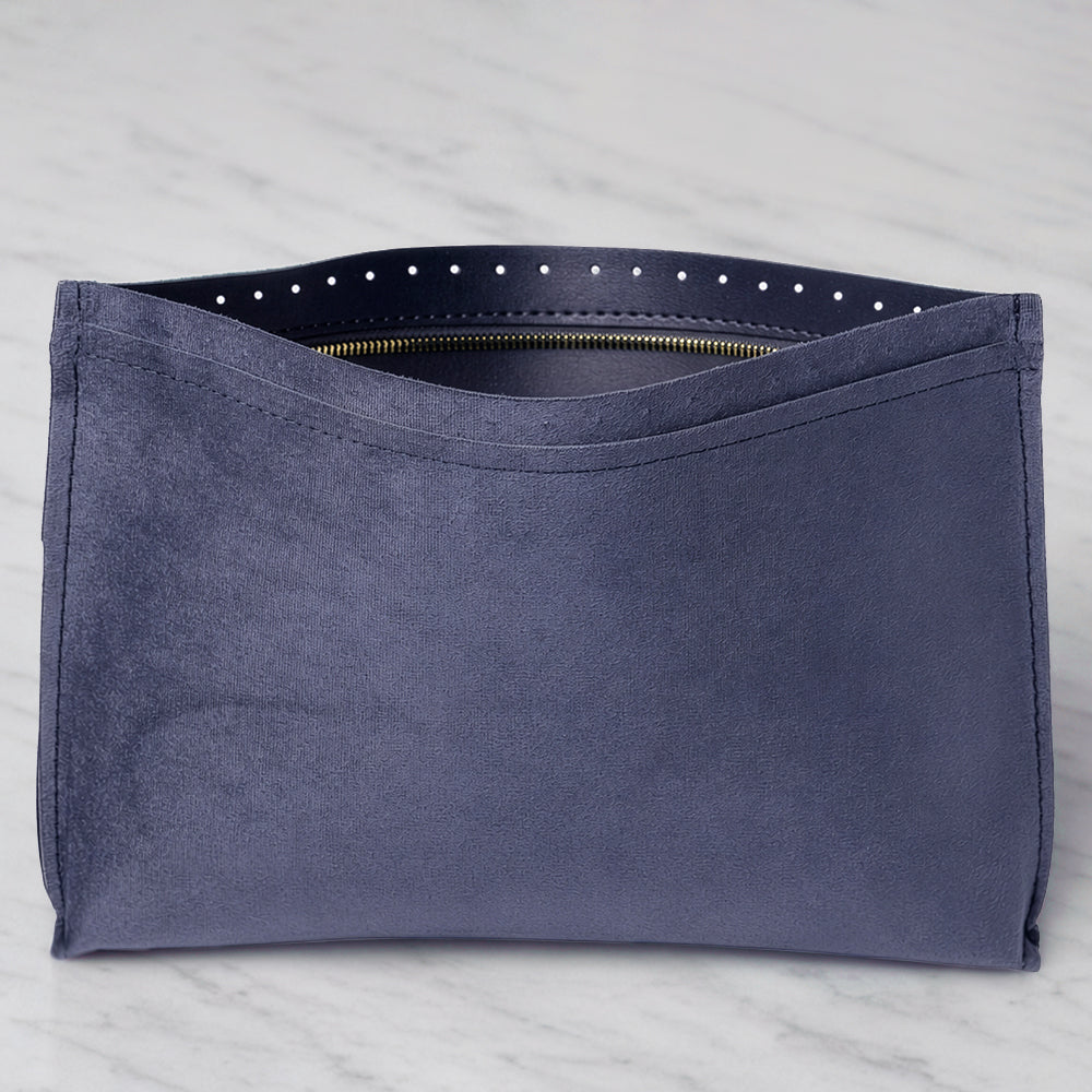 Knitme Knitted Leather Bag Lining Blue 35*25 cm - BA-0154