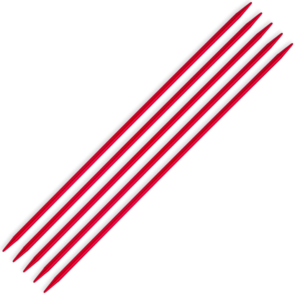 Kartopu Double Pointed Needle, Metal, 3.5 mm 20 cm, Red