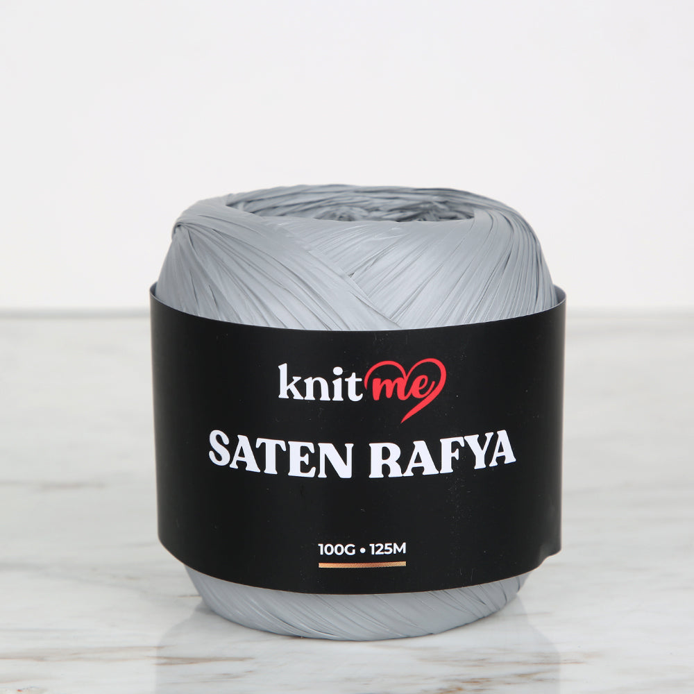 Knitme Satin Raffia Yarn, Gray - 4