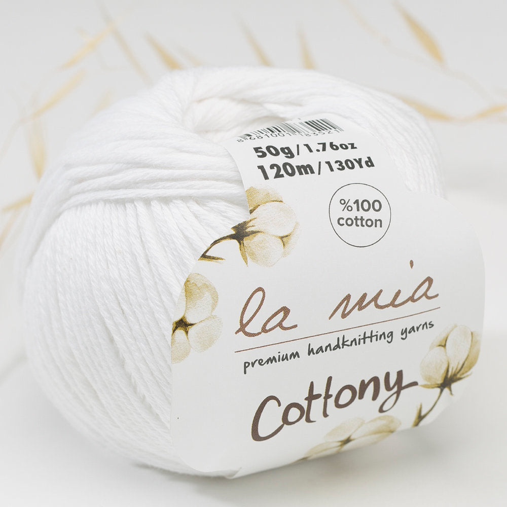 La Mia Cottony Baby Yarn, White - L001