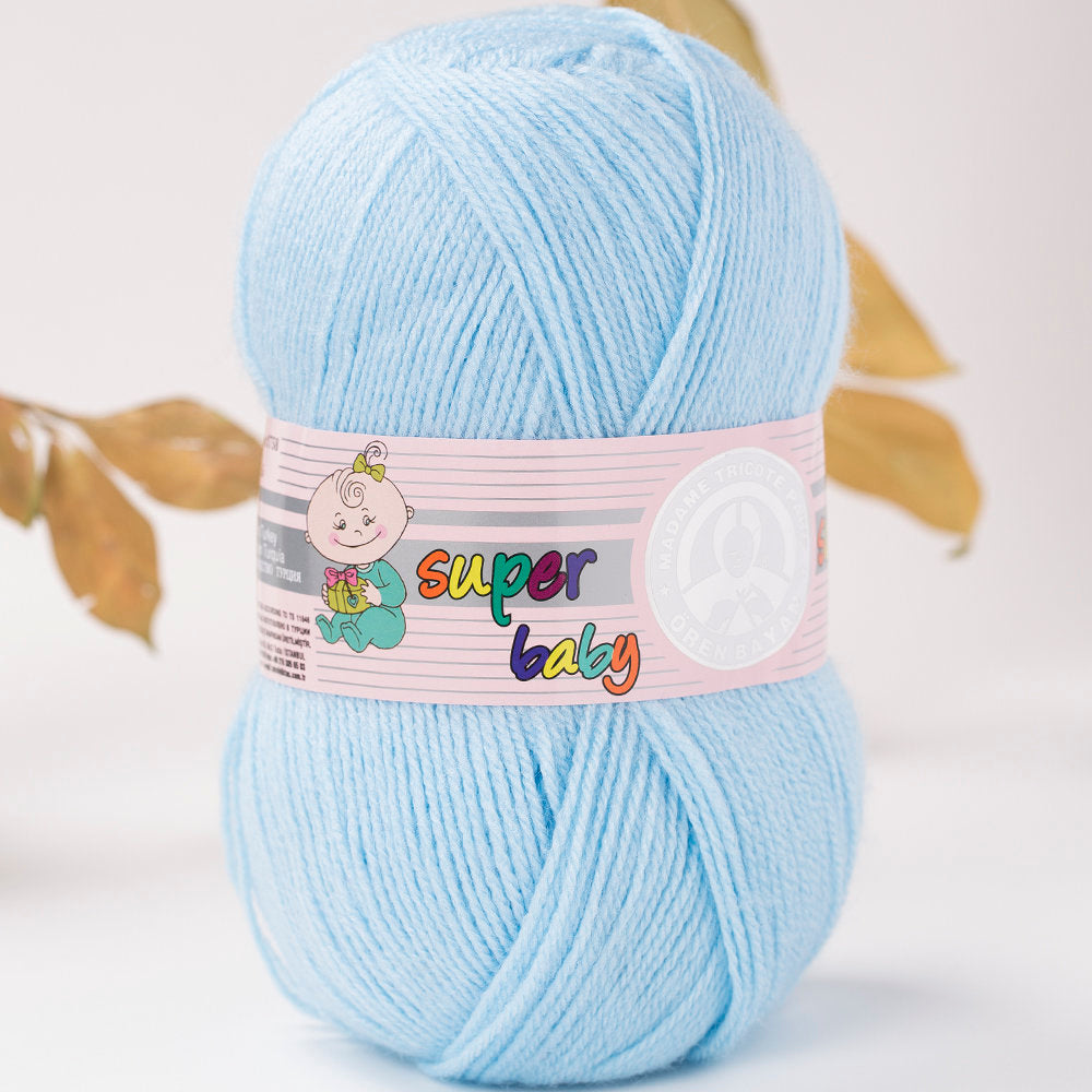Madame Tricote Paris Super Baby Knitting Yarn, Light Blue - 11-1758