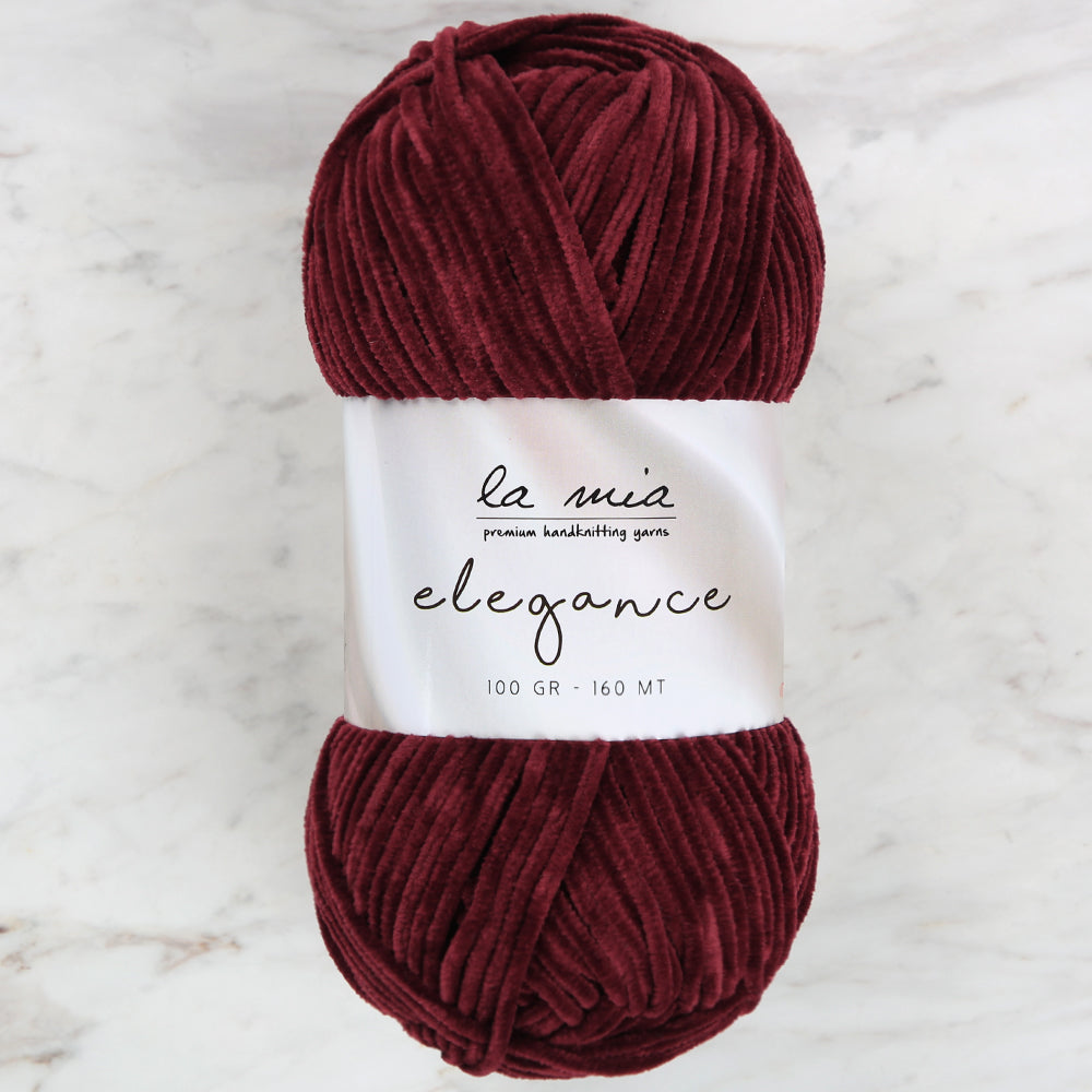 La Mia Elegance Velvet Hand Knitting Yarn,Maroon - L912