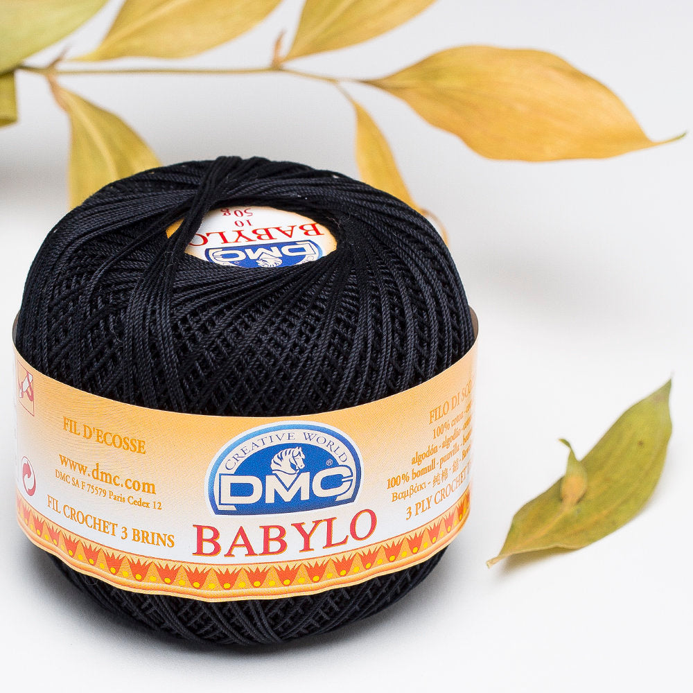 DMC Babylo 50gr Cotton Crochet Thread No:10, Black - 310