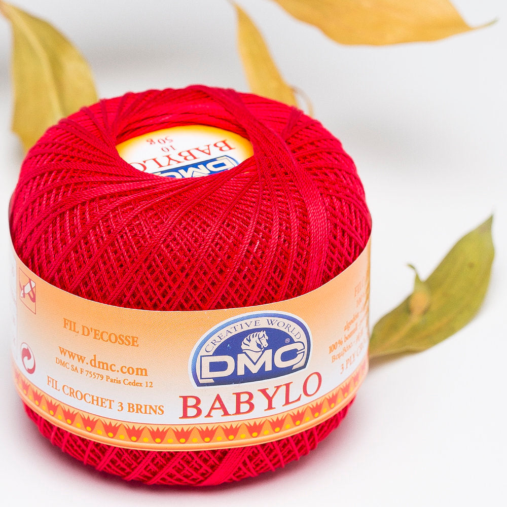 DMC Babylo 50gr Cotton Crochet Thread No:10, Red - 475