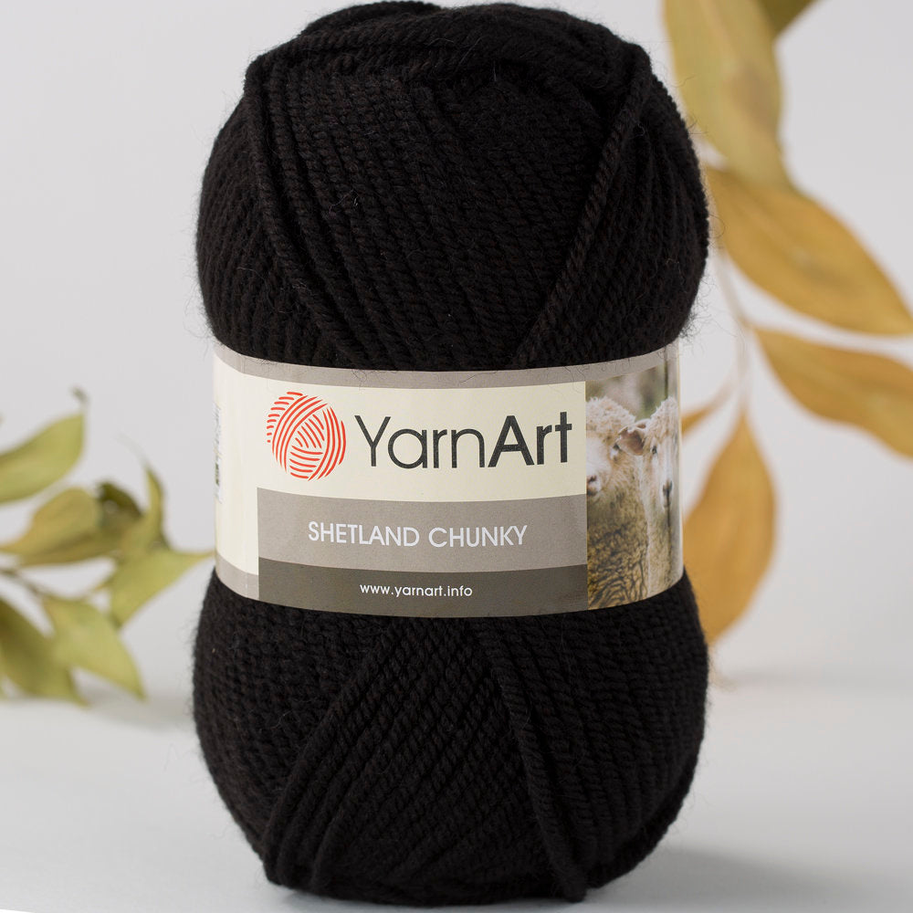 YarnArt Shetland Chunky Yarn, Black - 602