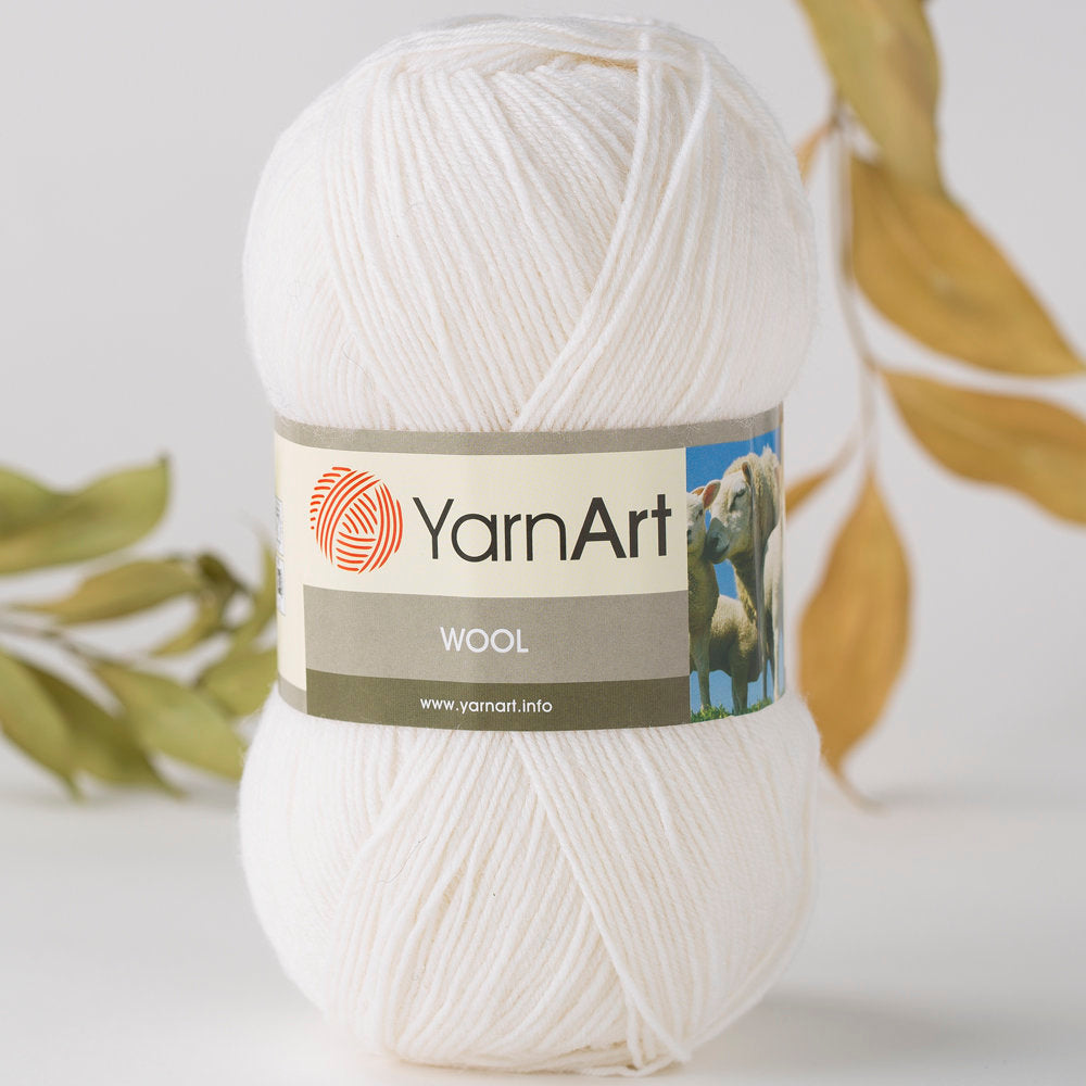 YarnArt Wool Yarn, White - 501