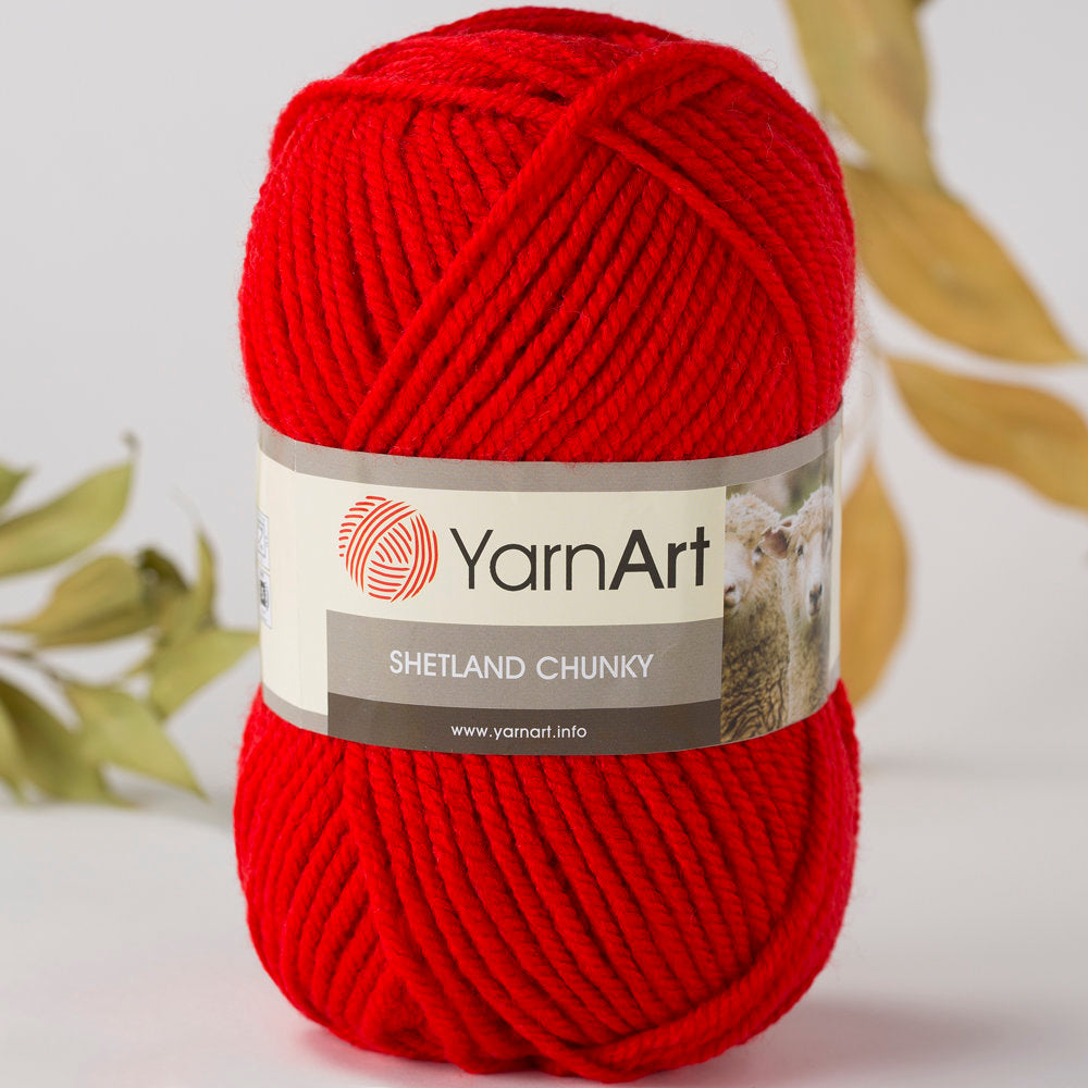 YarnArt Shetland Chunky Yarn, Red - 607