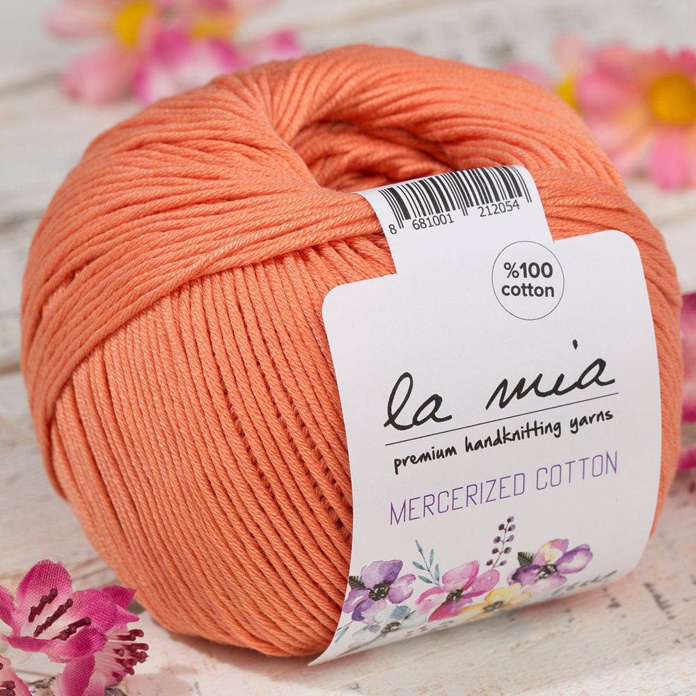 La Mia Mercerized Cotton Yarn, Orange - 201