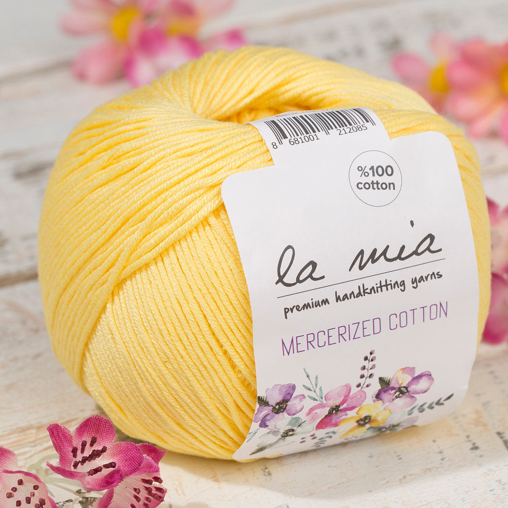 La Mia Mercerized Cotton Yarn, Yellow - 177