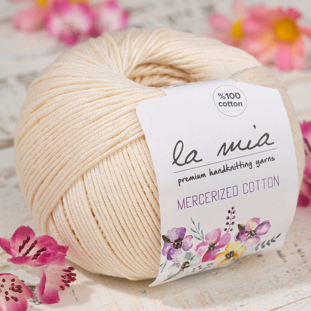 La Mia Mercerized Cotton Yarn, Dark Cream - 174