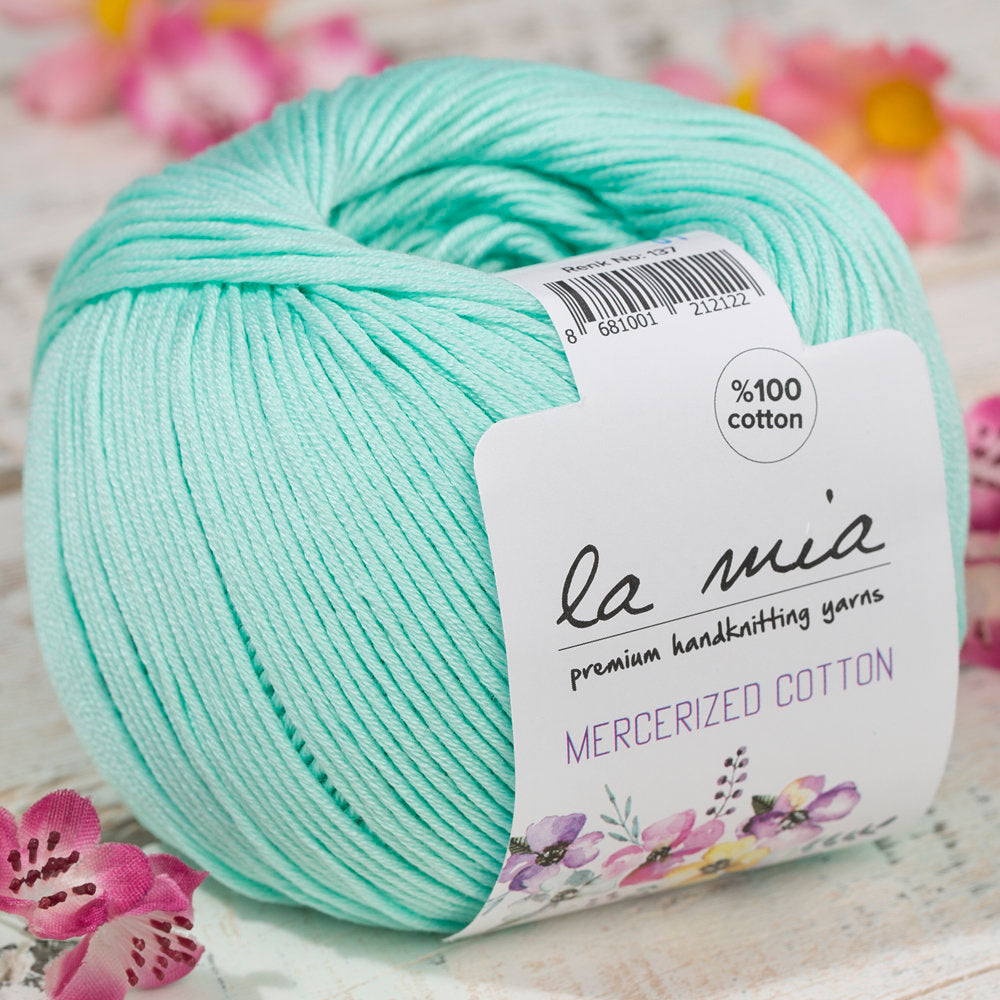 La Mia Mercerized Cotton Yarn, Light Green - 137
