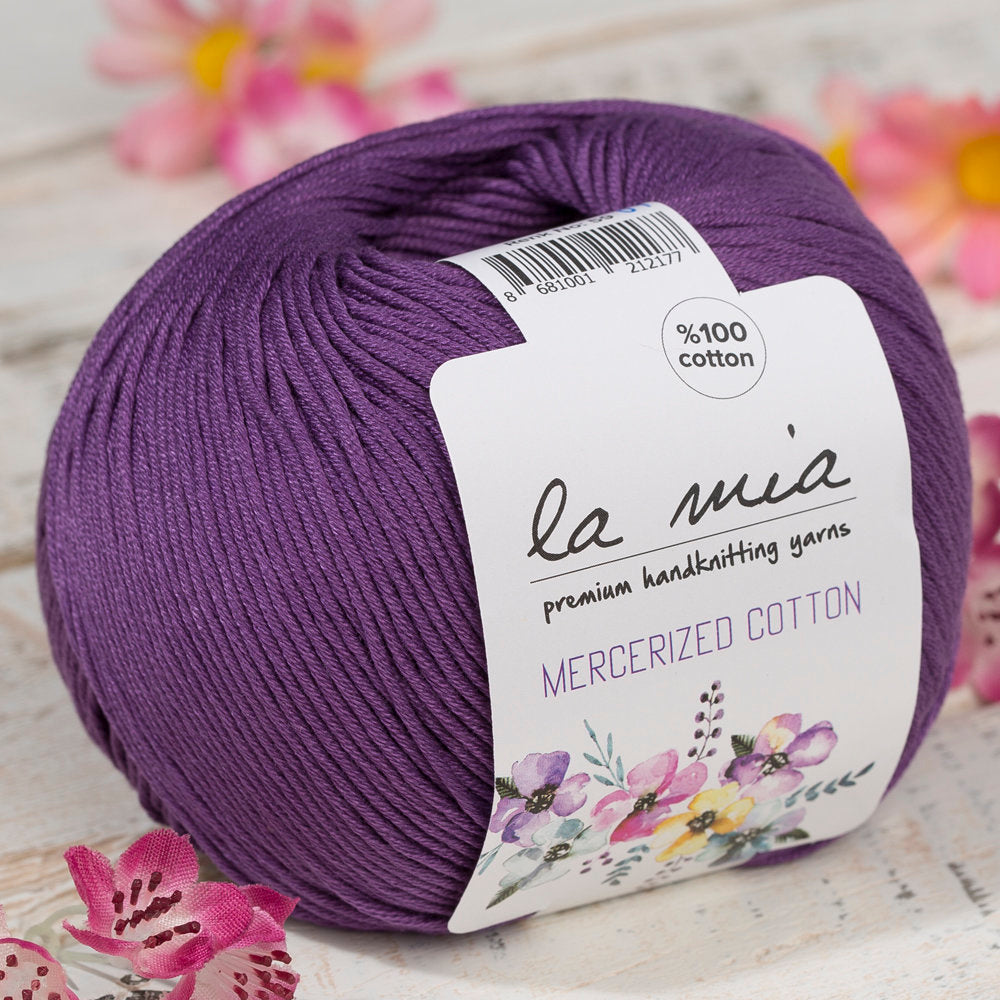 La Mia Mercerized Cotton Yarn, Dark Purple - 59