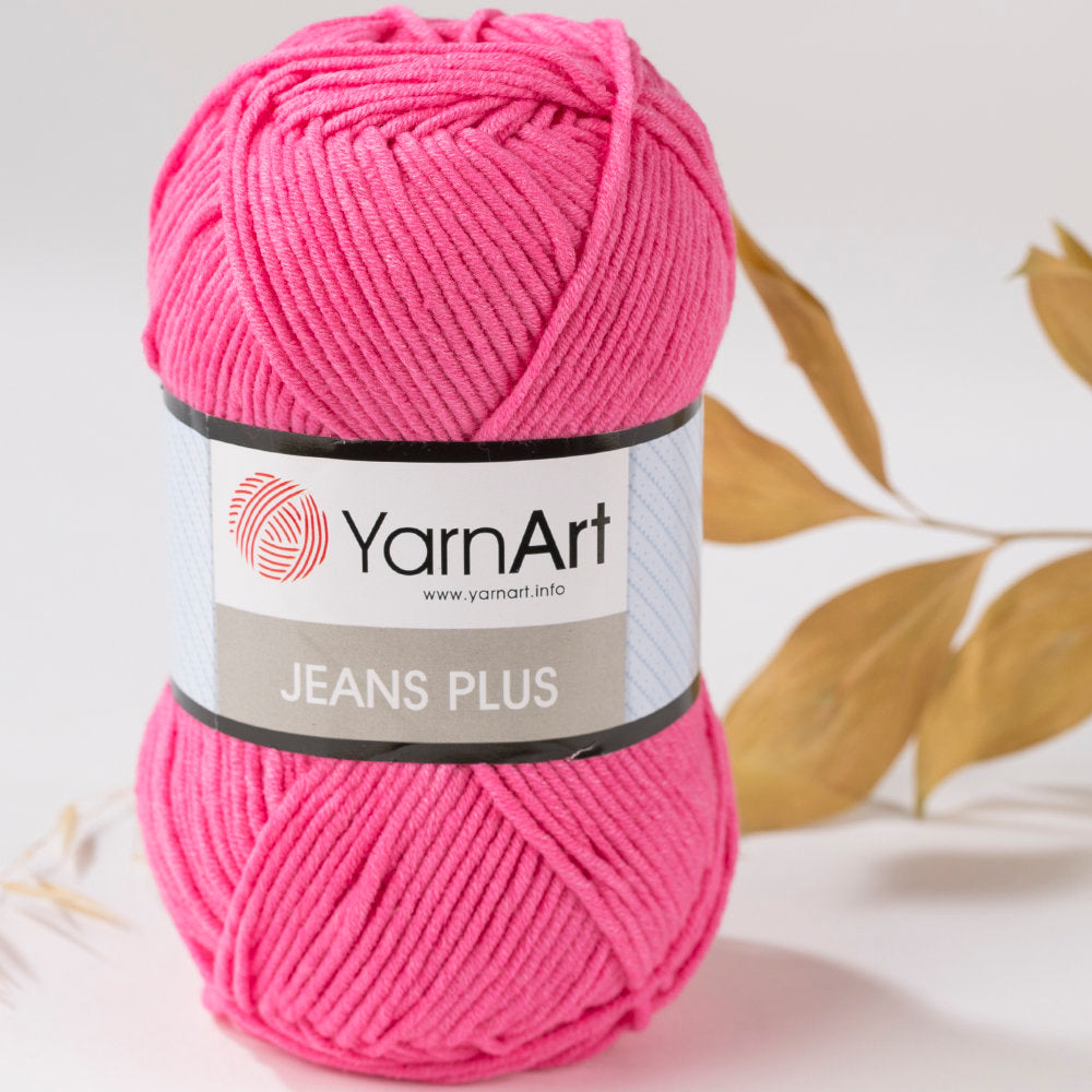 YarnArt Jeans Plus Cotton Yarn, Pink - 42