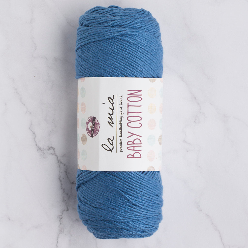 La Mia Baby Cotton Yarn, Matte Blue - L035