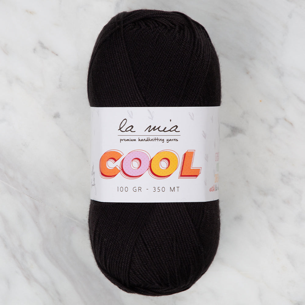 La Mia Cool Hand Knitting Yarn ,Black L006