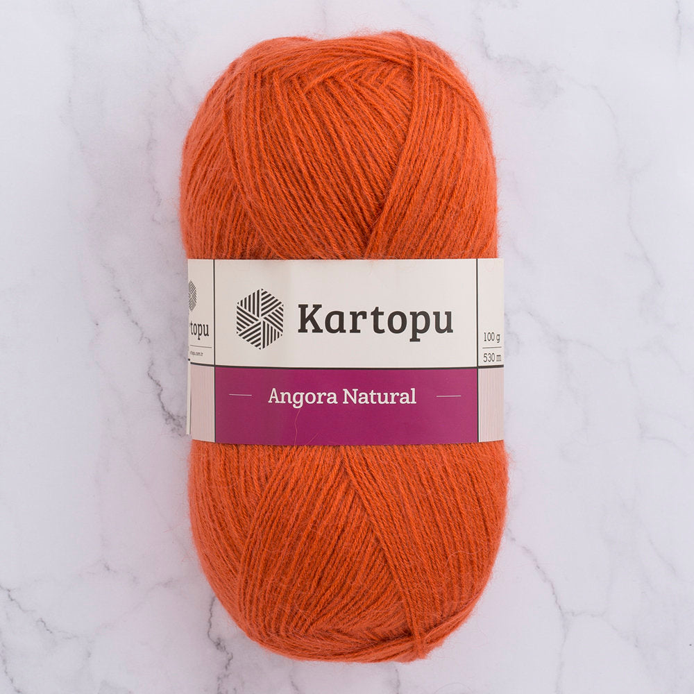 Kartopu Angora Natural Knitting Yarn, Brick Color - K1210