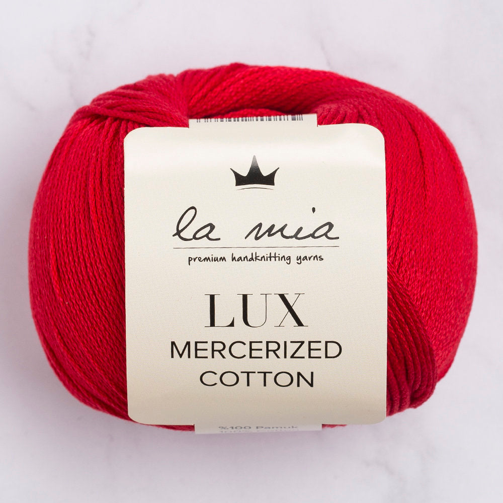 La Mia Lux Mercerized Cotton Yarn, Red - 19