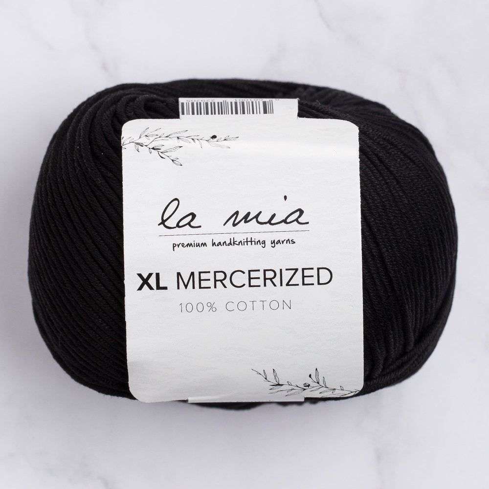 La Mia XL Mercerized Cotton Yarn, Black - 1