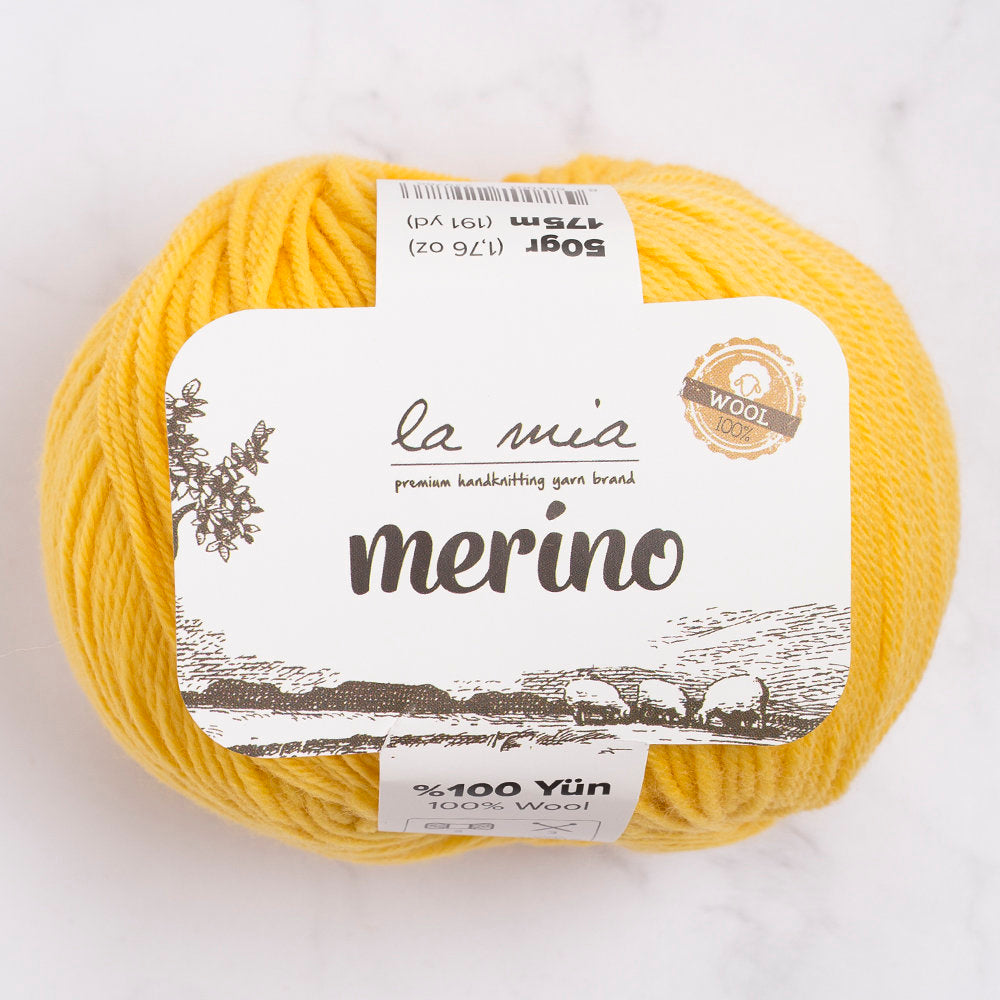 La Mia Merino Yarn, Mustard Yellow - L076