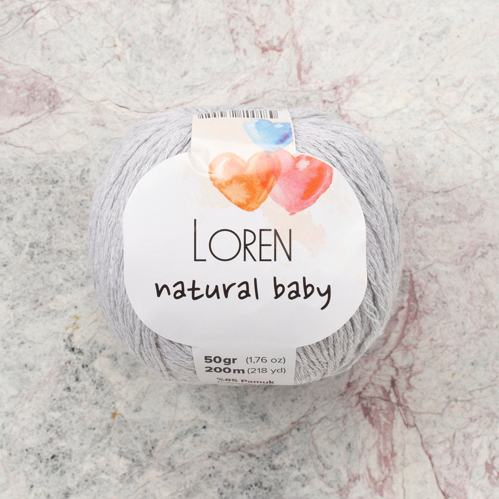 Loren Natural Baby Yarn, Light Grey - R080