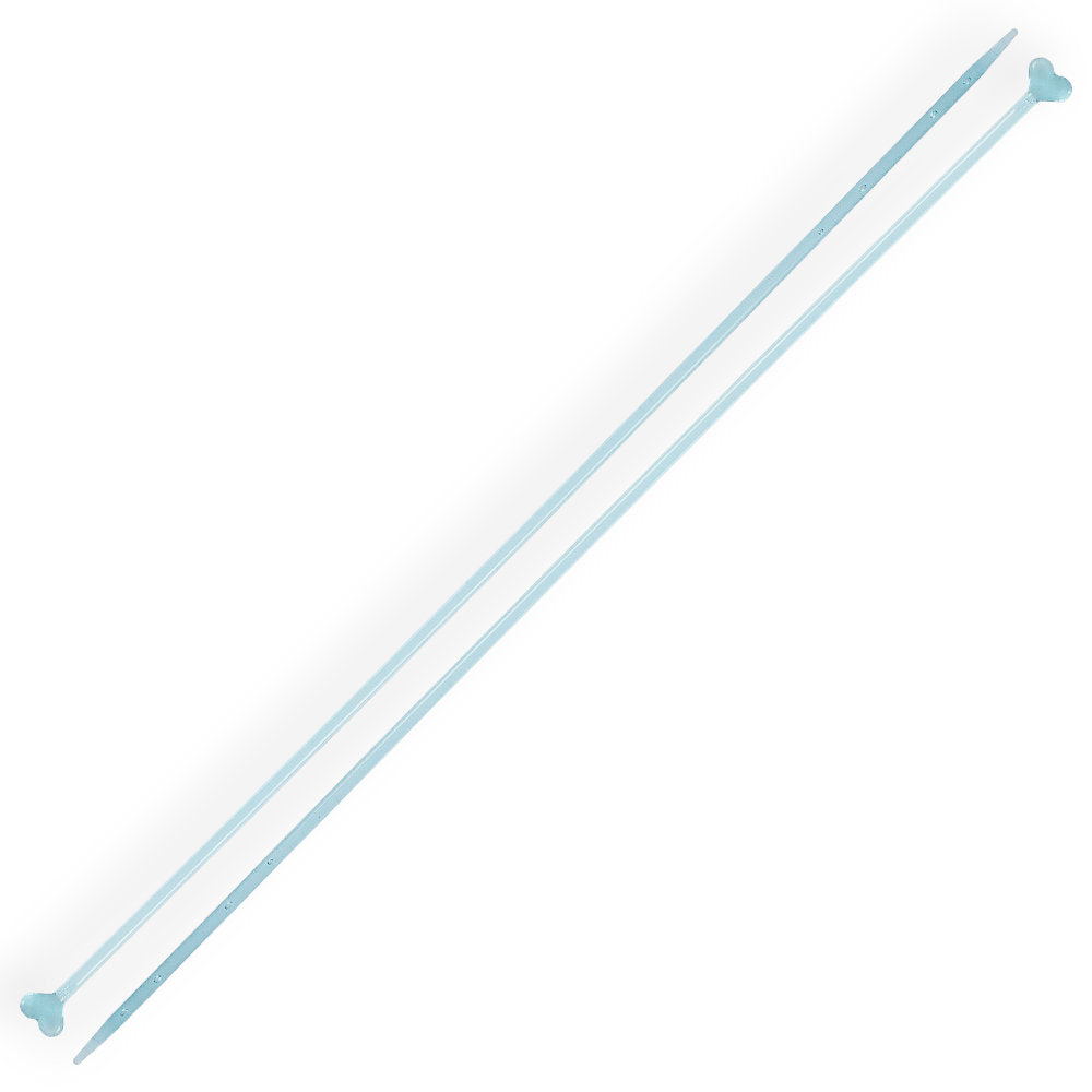 Kartopu 3 mm 35 cm Plastic Heart-Shaped Knitting Needle, Blue