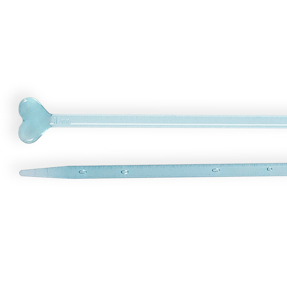 Kartopu 3 mm 35 cm Plastic Heart-Shaped Knitting Needle, Blue