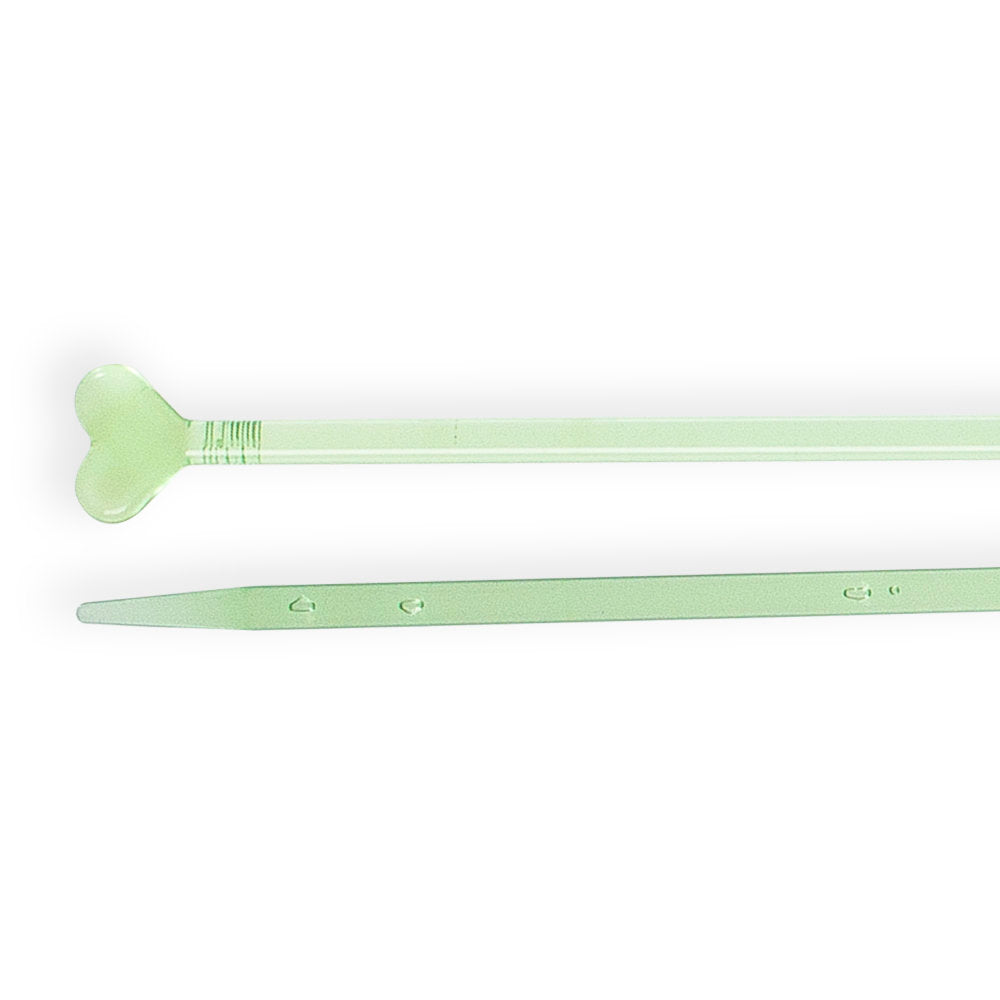 Kartopu 3 mm 35 cm Plastic Heart-Shaped Knitting Needle, Green