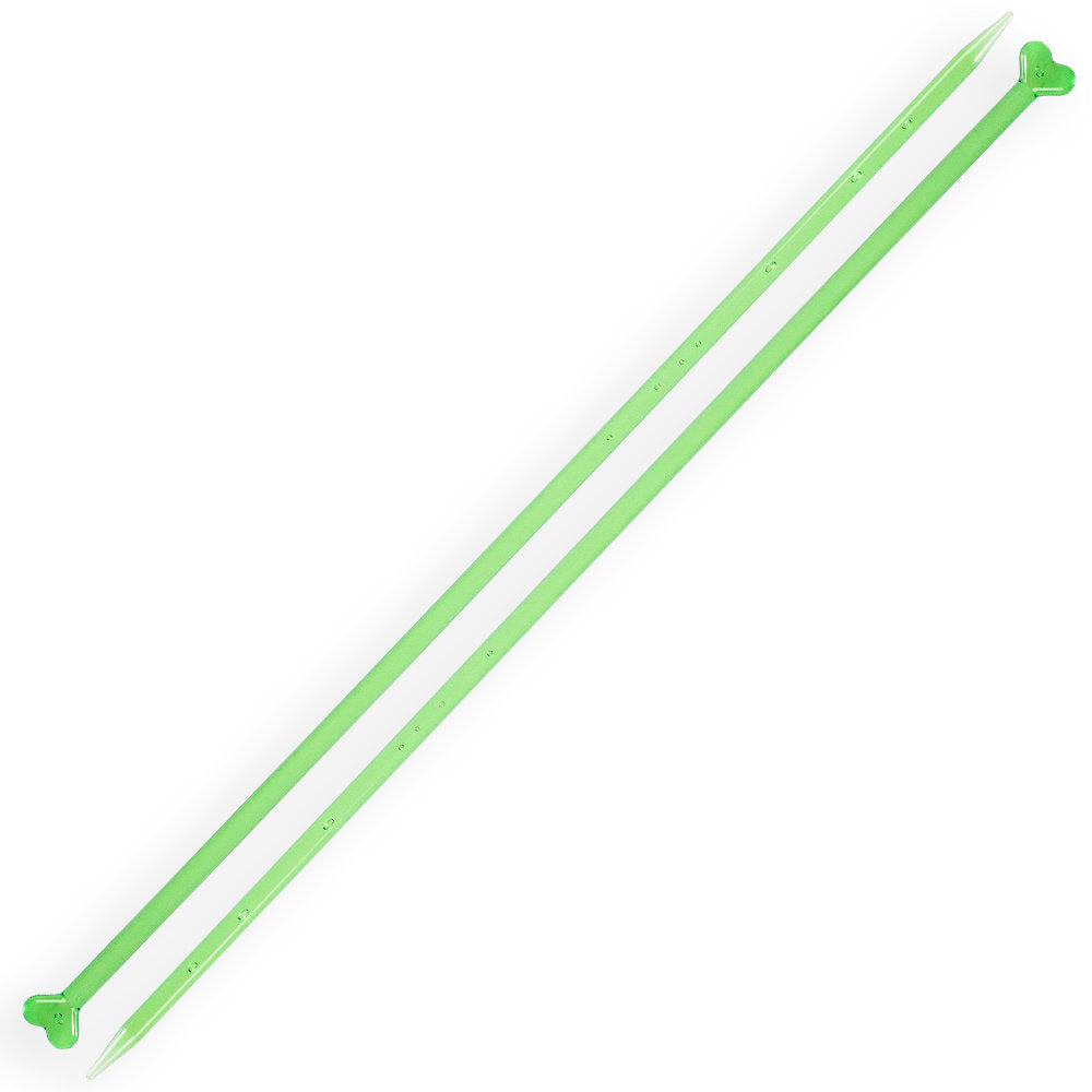 Kartopu 6 mm 35 cm Plastic Heart-Shaped Knitting Needle, Green