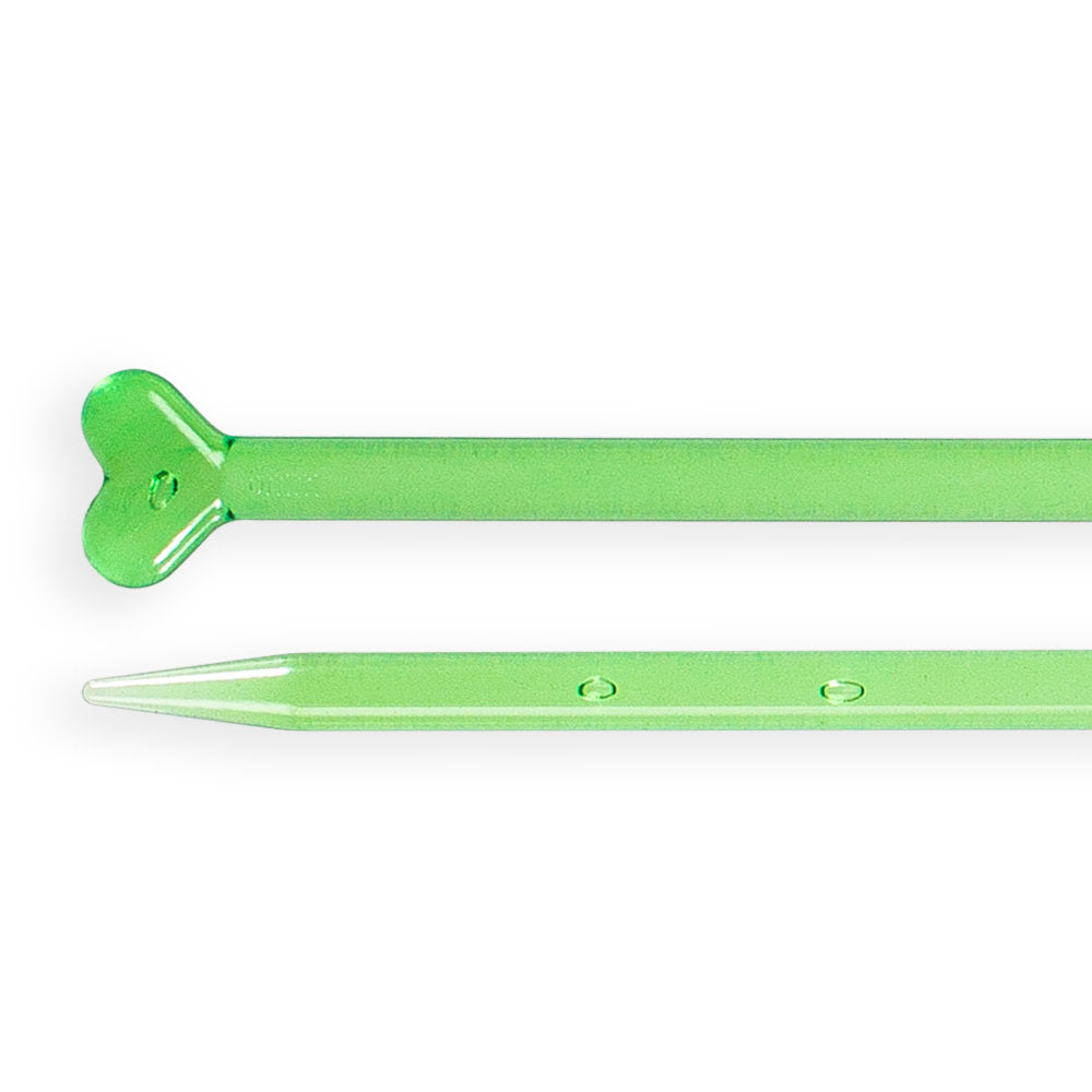 Kartopu 6 mm 35 cm Plastic Heart-Shaped Knitting Needle, Green