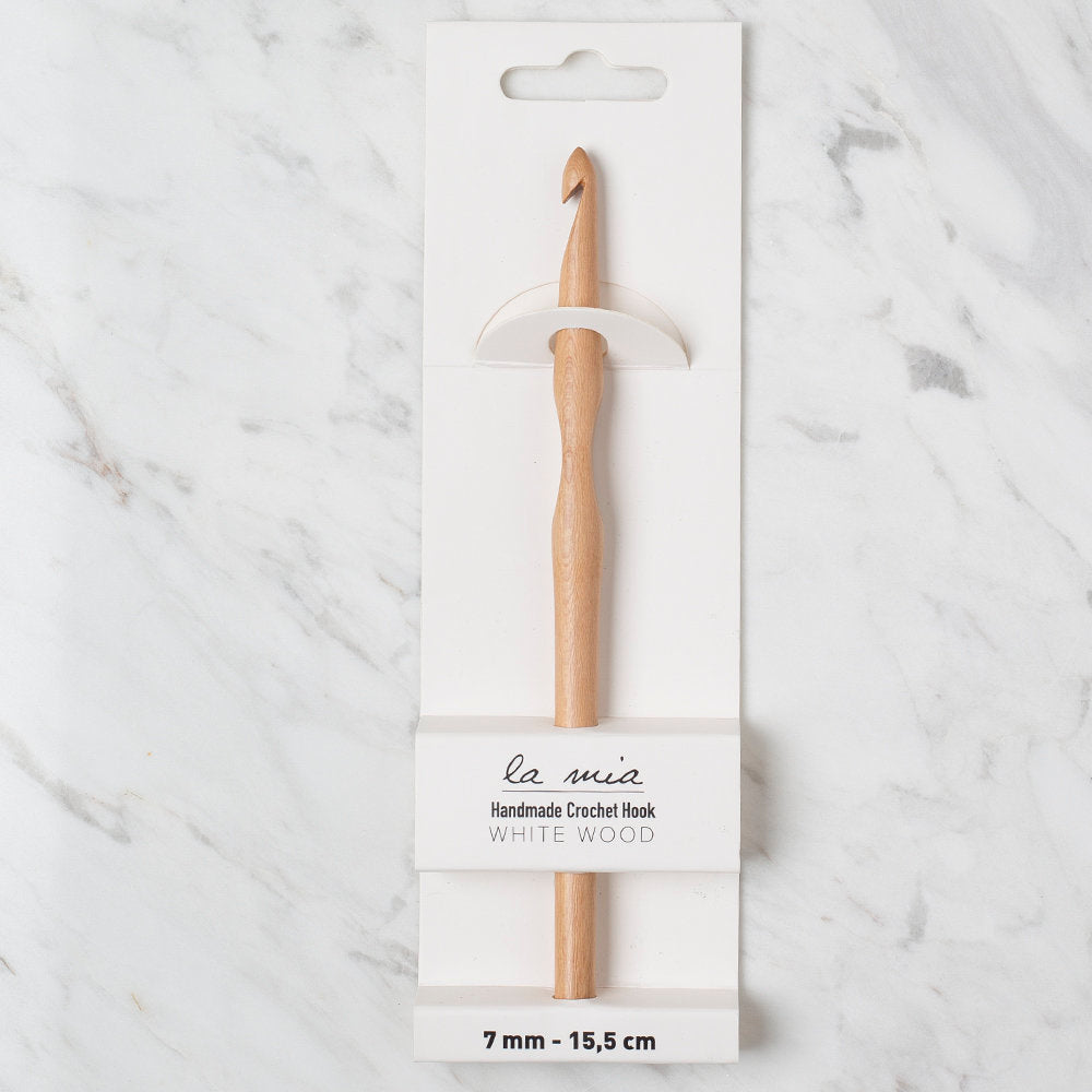 La Mia Whitewood 7 mm 15.5 cm Wooden Crochet Hook